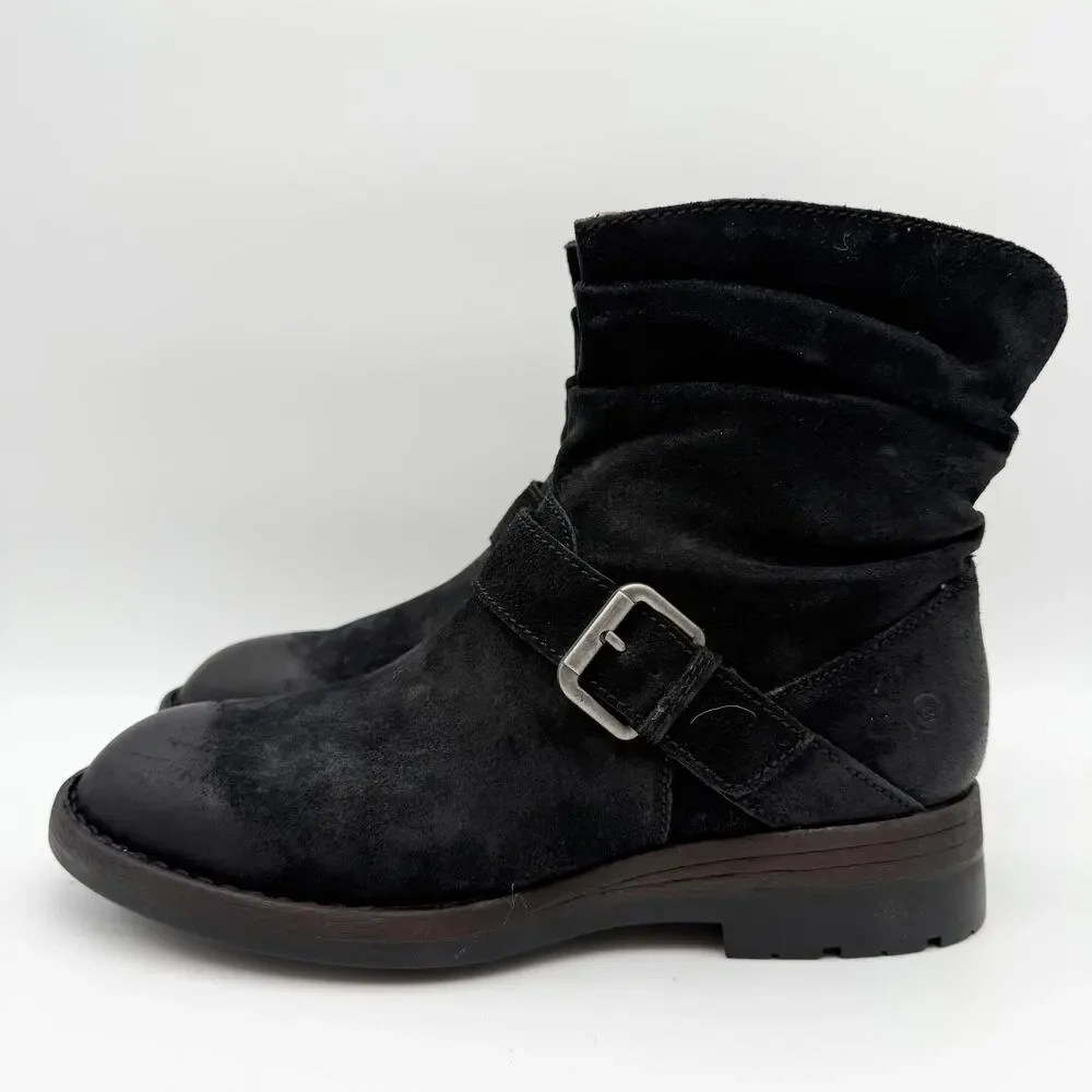 Born Womens Midway Slouch Ankle Booties US 9.5 M EU 40 Black Leather NIB